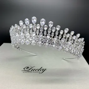 High Quality Zirconia Bridal and Quinceanera Tiara, Countess Teardrop