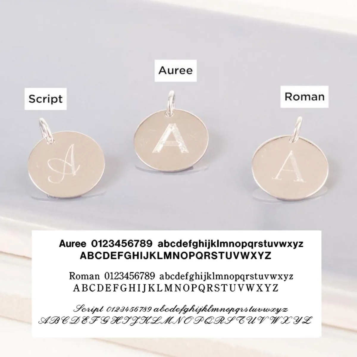 Hobury 9ct Yellow Gold Disc Engraved Initial Pendant