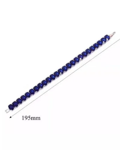 Huge 126 Ct.tw Created Royal Blue Sapphire Tennis Bracelet