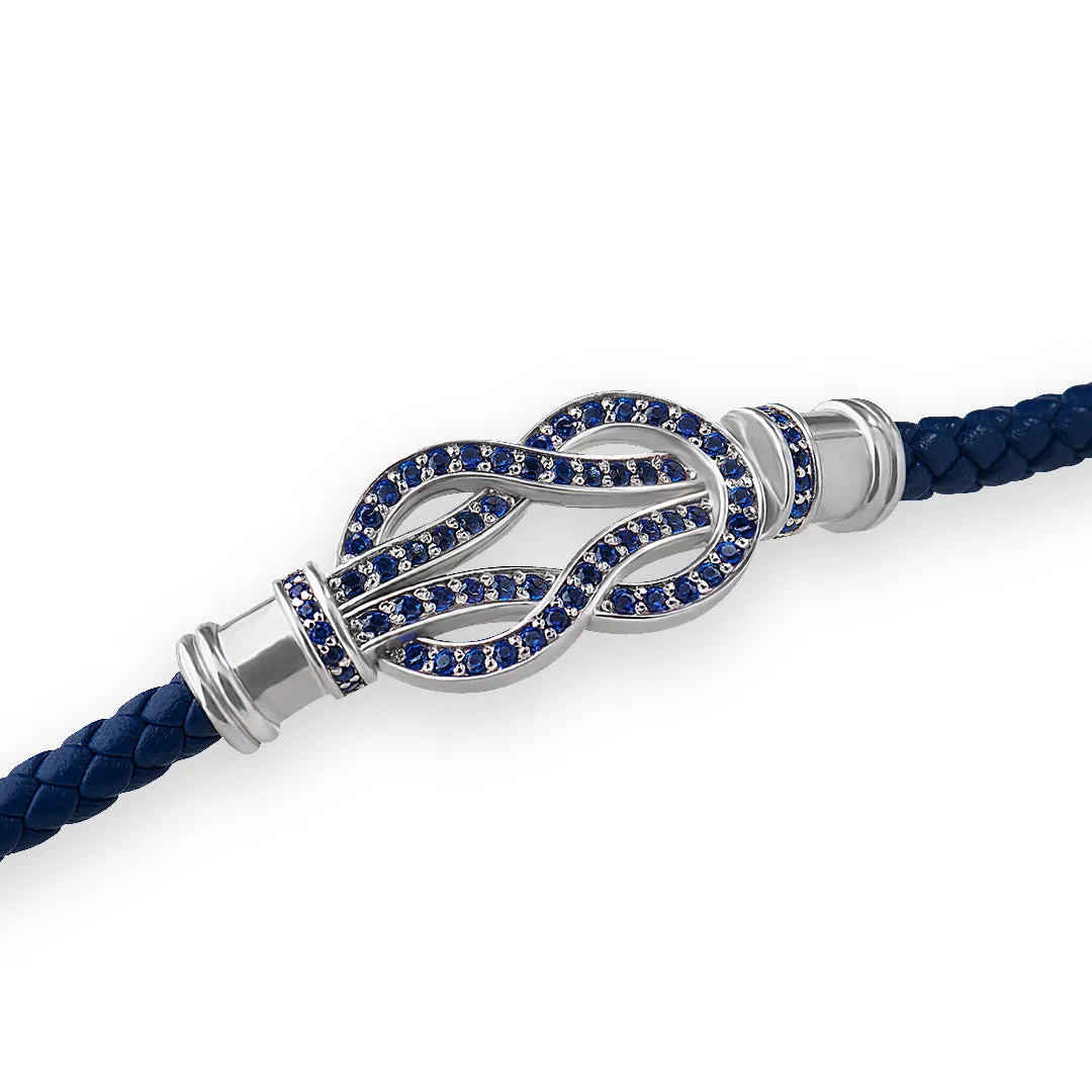 Infinity Leather Bracelet in Silver