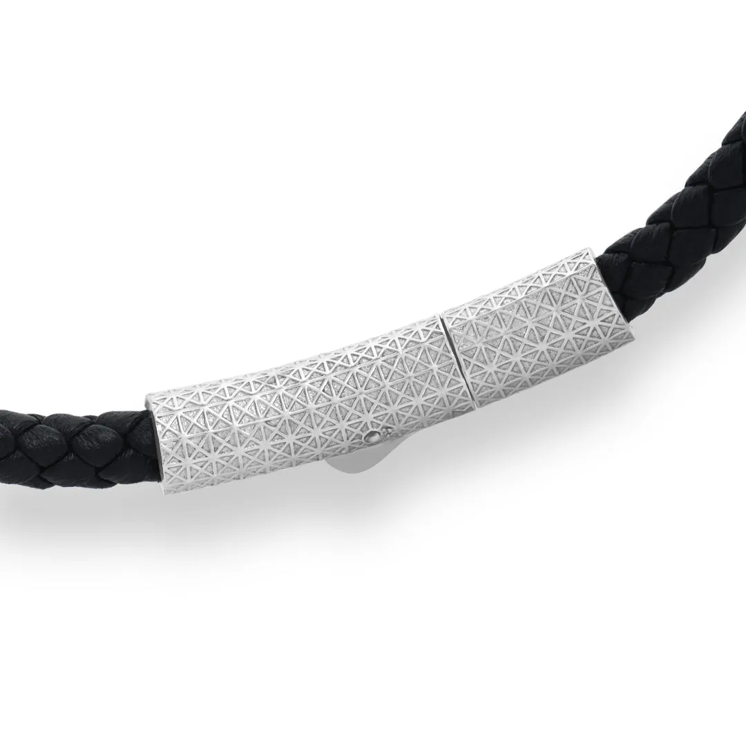 Infinity Leather Bracelet in Silver