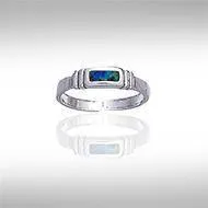 Inlaid Rectangle Silver Toe Ring TR612