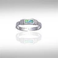 Inlaid Rectangle Silver Toe Ring TR612