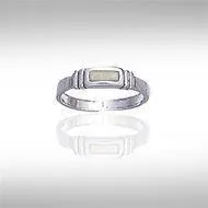Inlaid Rectangle Silver Toe Ring TR612