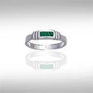 Inlaid Rectangle Silver Toe Ring TR612