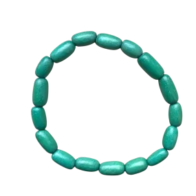 Jade Green Oval Wood Bracelet