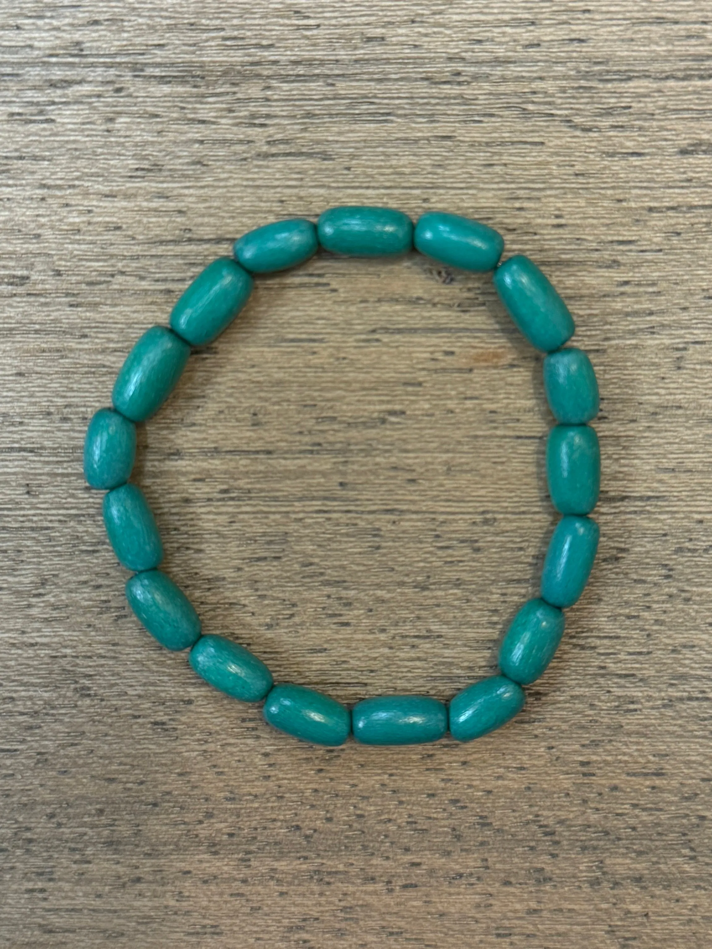 Jade Green Oval Wood Bracelet