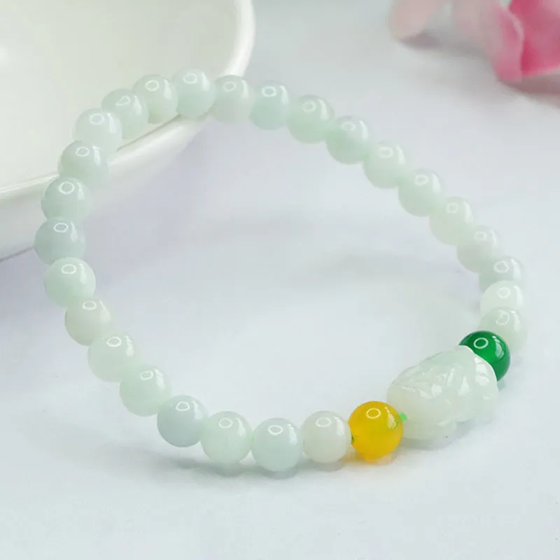 Jade Marrow and Sterling Silver Leather Bracelet