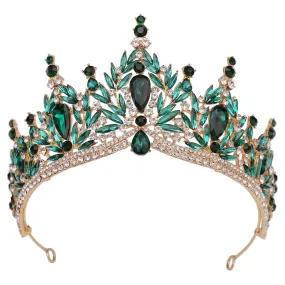 Just Be A Queen Crystal Leaves Tiaras for Quinceañeras or Brides - Elegant Headpiece for Your Occasion