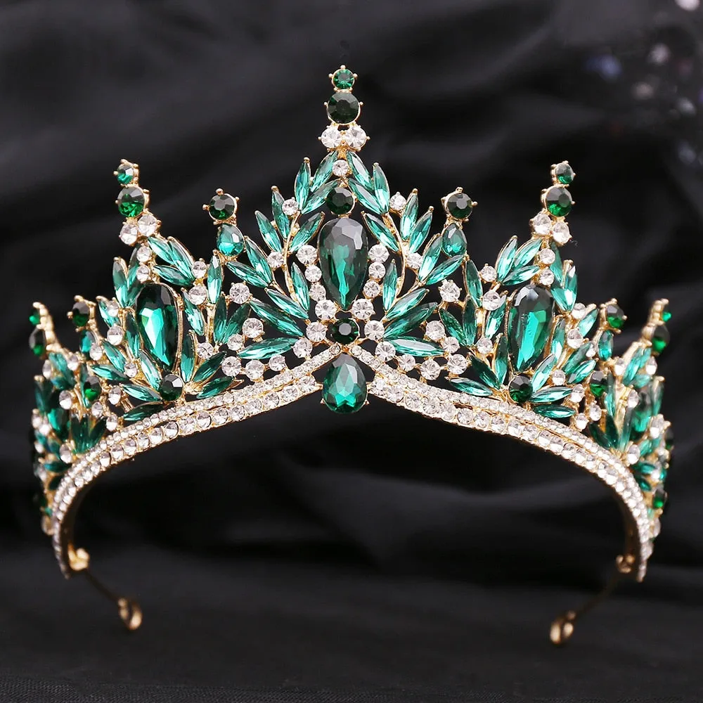 Just Be A Queen Crystal Leaves Tiaras for Quinceañeras or Brides - Elegant Headpiece for Your Occasion