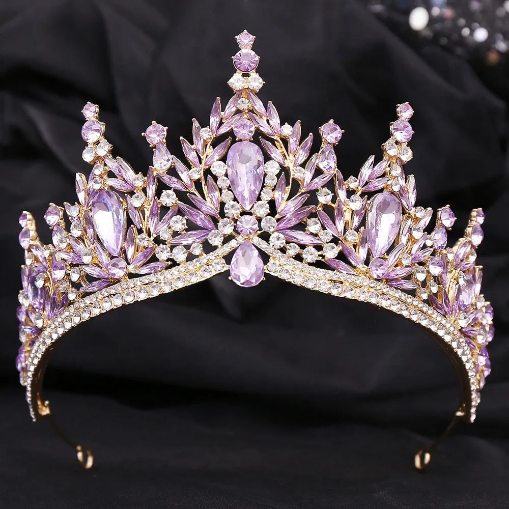 Just Be A Queen Crystal Leaves Tiaras for Quinceañeras or Brides - Elegant Headpiece for Your Occasion