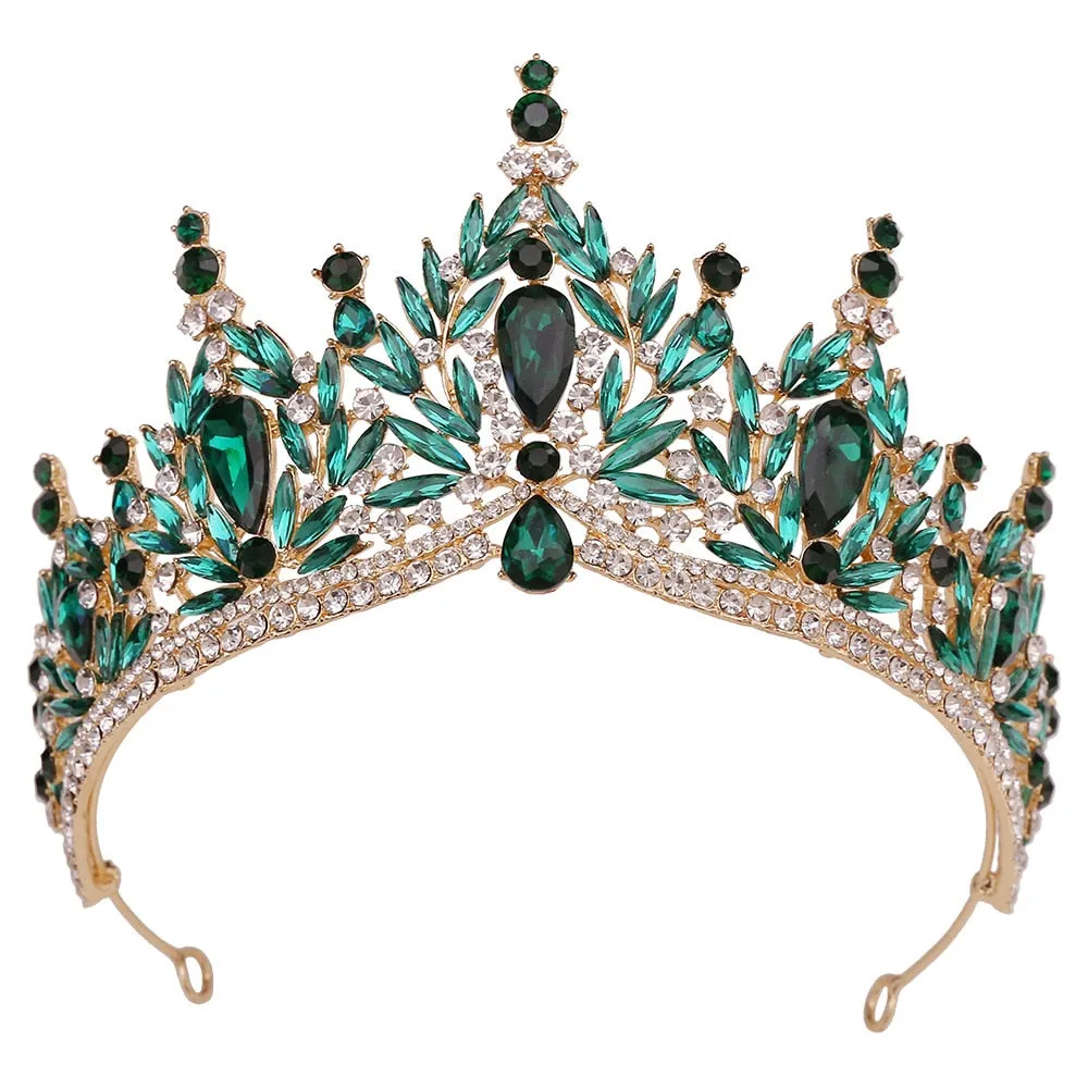 Just Be A Queen Crystal Leaves Tiaras for Quinceañeras or Brides - Elegant Headpiece for Your Occasion