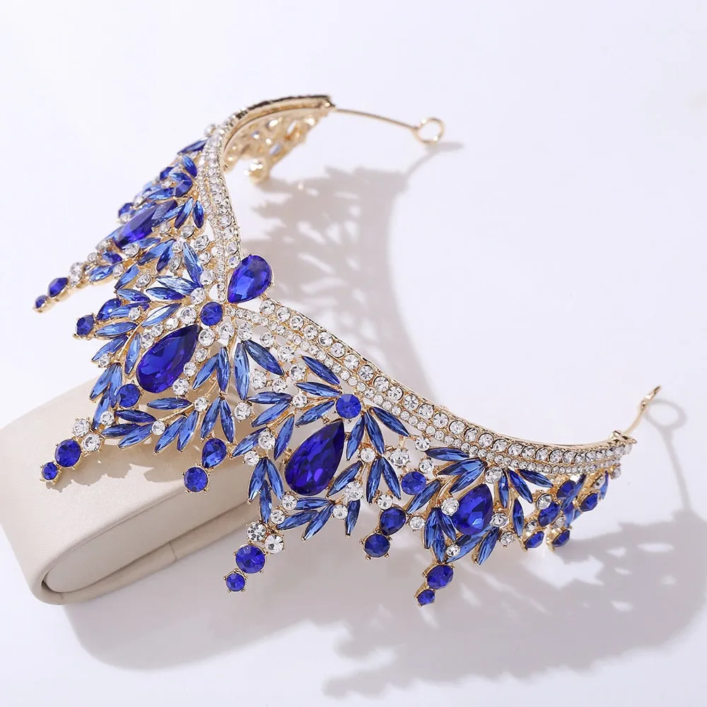Just Be A Queen Crystal Leaves Tiaras for Quinceañeras or Brides - Elegant Headpiece for Your Occasion