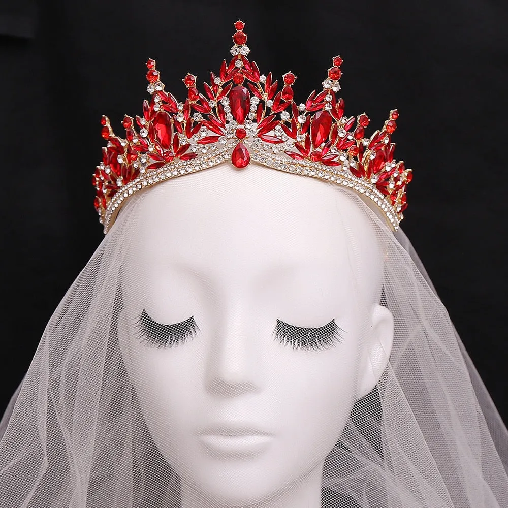Just Be A Queen Crystal Leaves Tiaras for Quinceañeras or Brides - Elegant Headpiece for Your Occasion