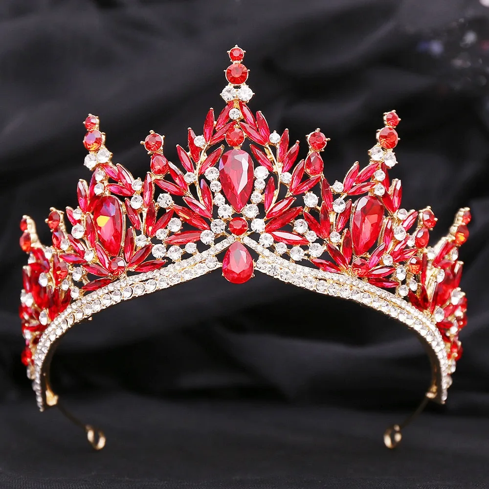 Just Be A Queen Crystal Leaves Tiaras for Quinceañeras or Brides - Elegant Headpiece for Your Occasion