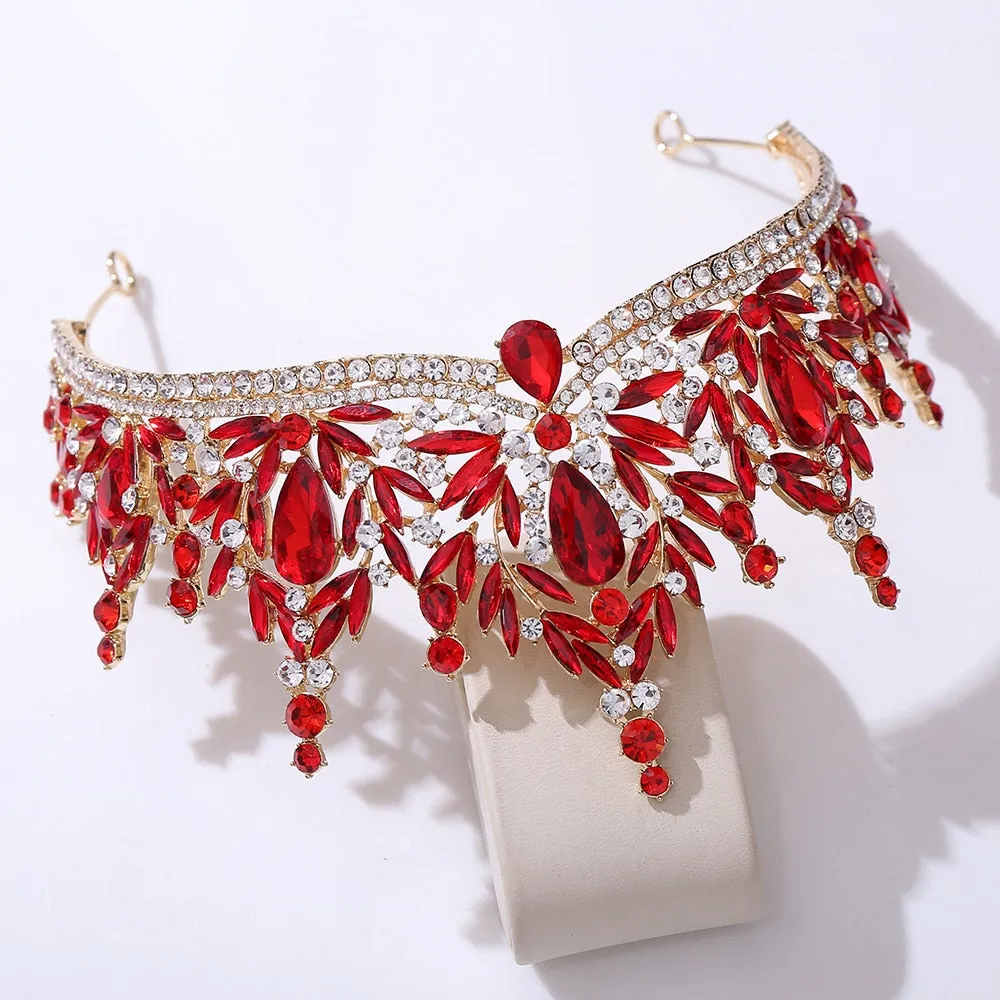 Just Be A Queen Crystal Leaves Tiaras for Quinceañeras or Brides - Elegant Headpiece for Your Occasion