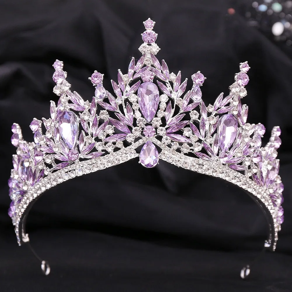 Just Be A Queen Crystal Leaves Tiaras for Quinceañeras or Brides - Elegant Headpiece for Your Occasion