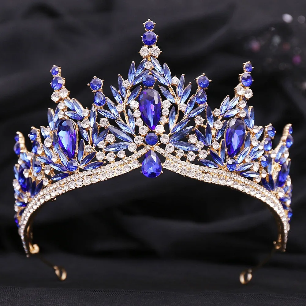 Just Be A Queen Crystal Leaves Tiaras for Quinceañeras or Brides - Elegant Headpiece for Your Occasion