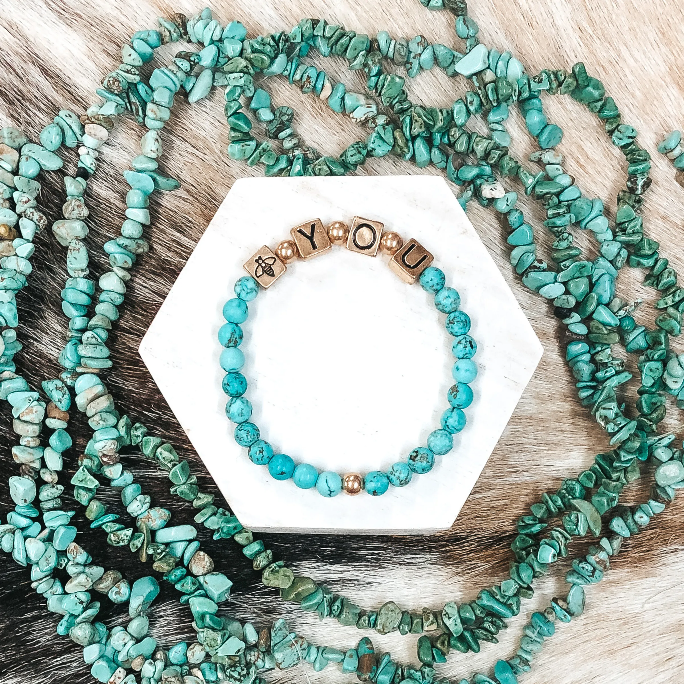 Just Bee You Bracelet in Turquoise