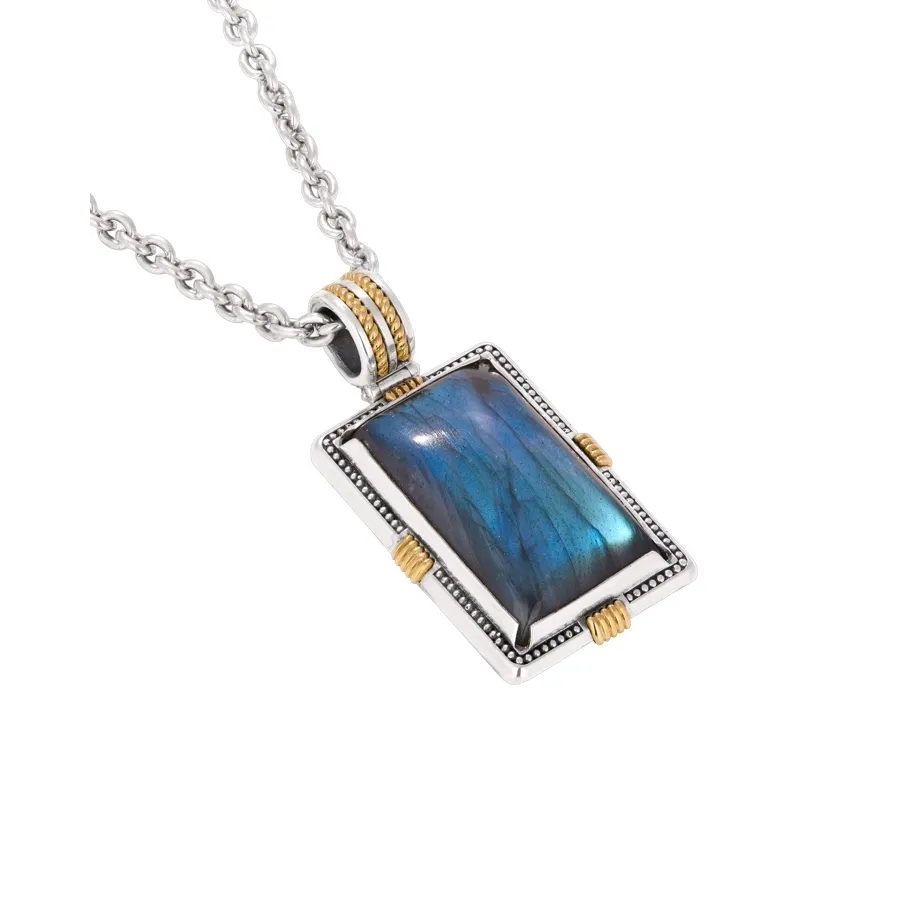 Konstantino Sterling and Gold Labradorite Pendant