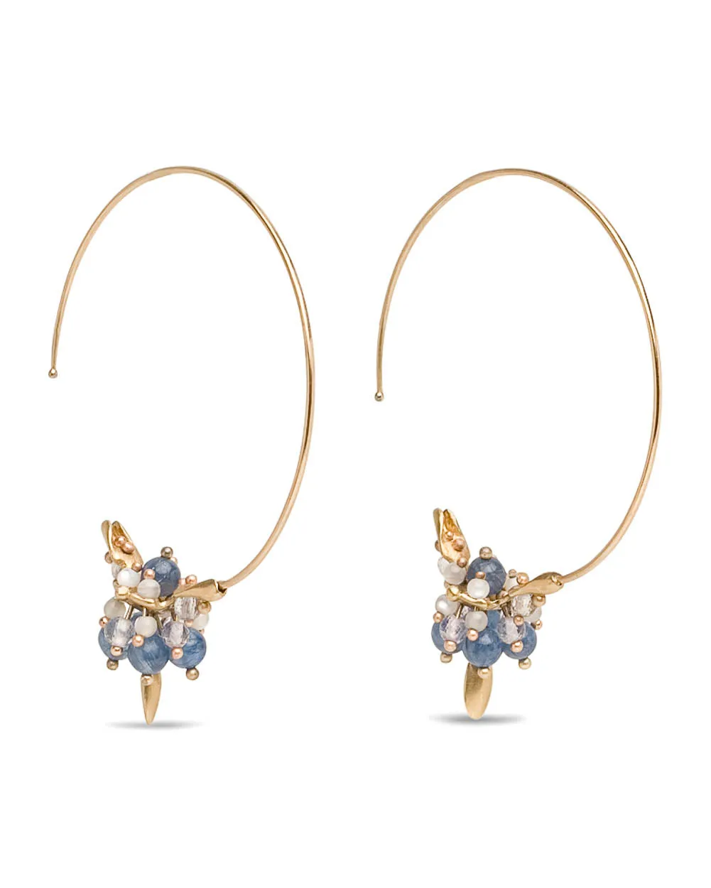 Kyanite Mix Cluster Hoop Earrings
