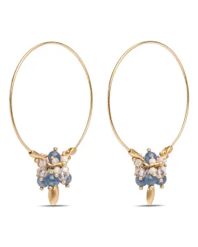 Kyanite Mix Cluster Hoop Earrings