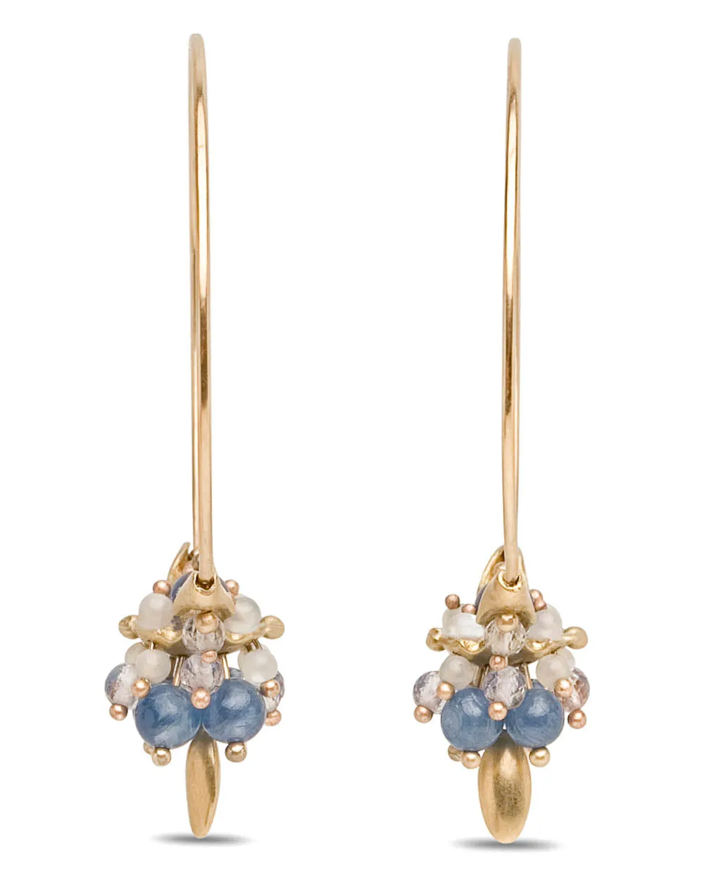 Kyanite Mix Cluster Hoop Earrings