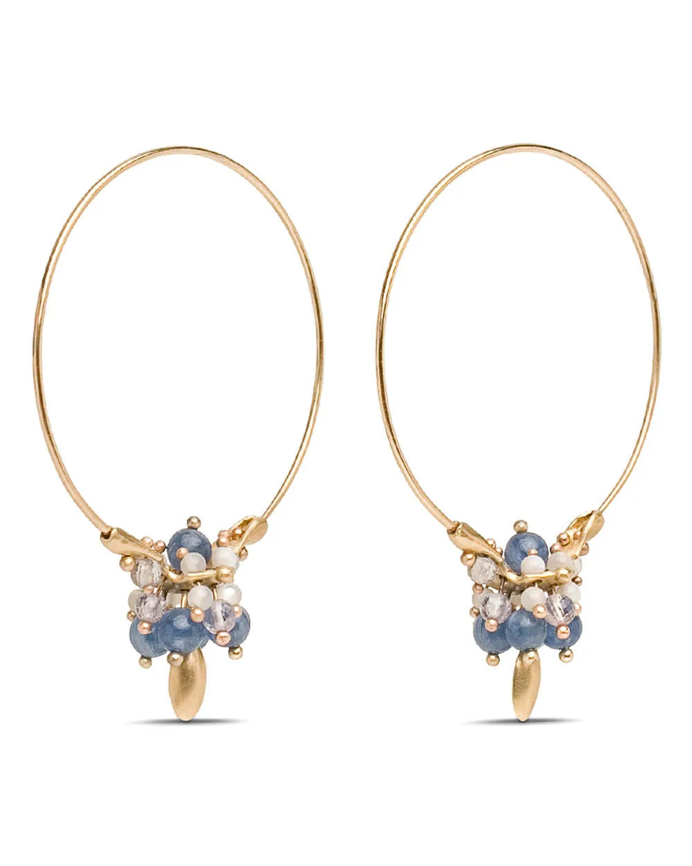 Kyanite Mix Cluster Hoop Earrings