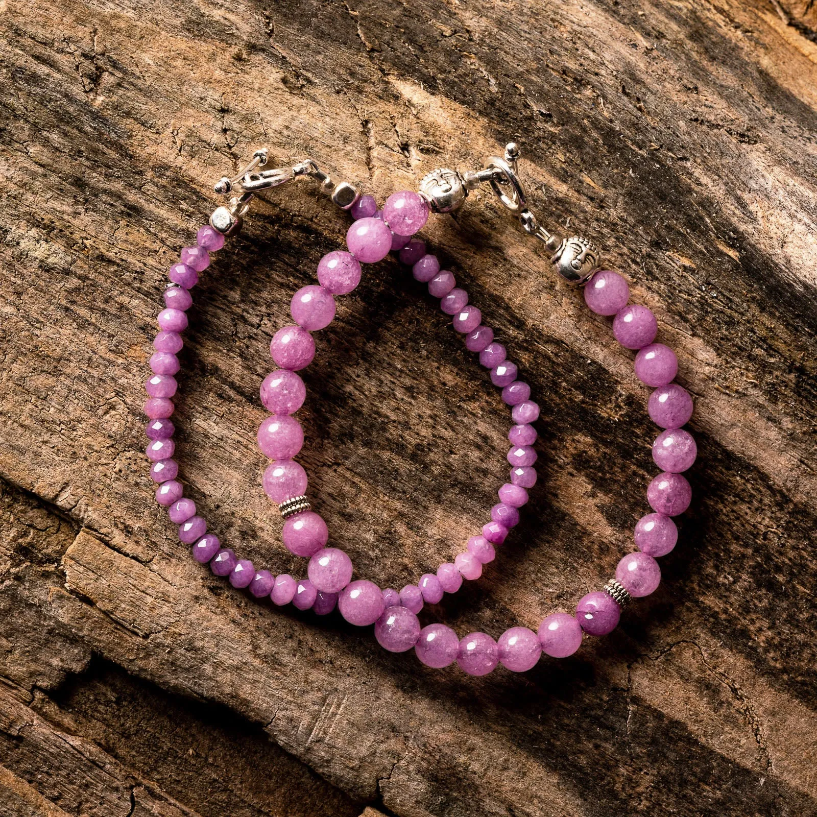 Lavender Jade Natural Gemstone Bracelet (2 Stles)