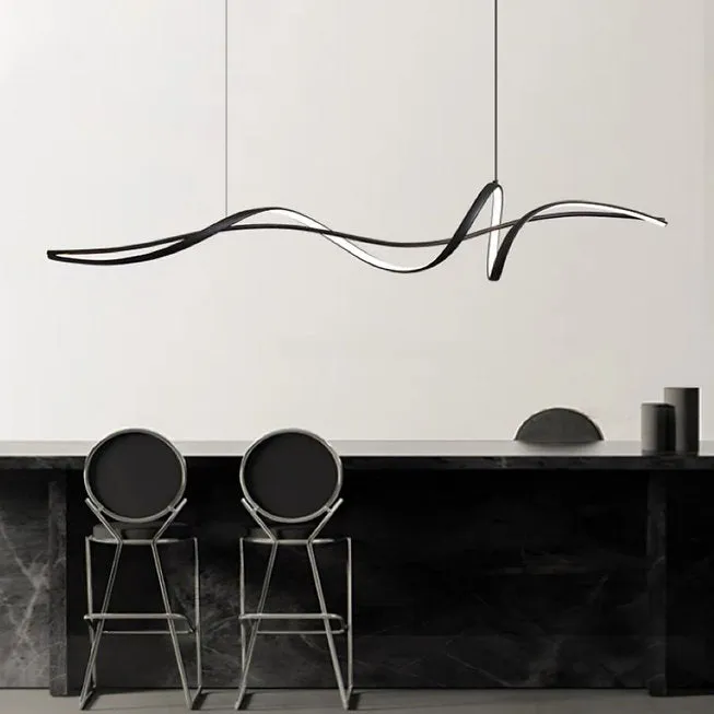 LED Simple Curvy G10 Modern Pendant Light