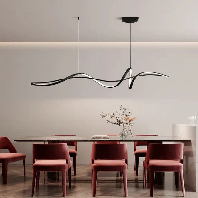 LED Simple Curvy G10 Modern Pendant Light