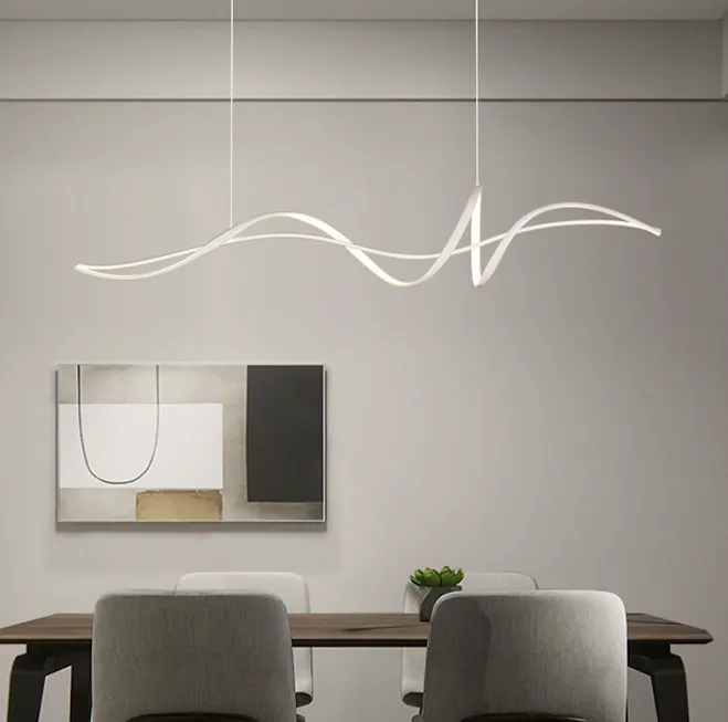 LED Simple Curvy G10 Modern Pendant Light