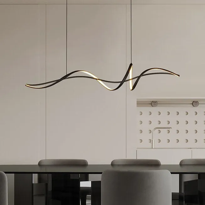 LED Simple Curvy G10 Modern Pendant Light
