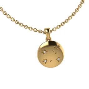 Leo Zodiac Constellation Pendant with Diamonds 10K Gold