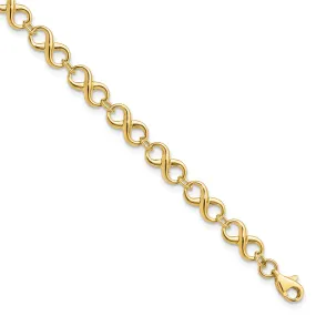 Leslie 14k Yellow Gold Polish Infinity Bracelet
