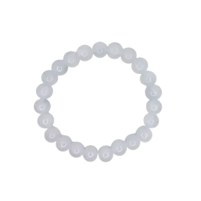Light Water Blue Jade Glass 8mm Bracelet
