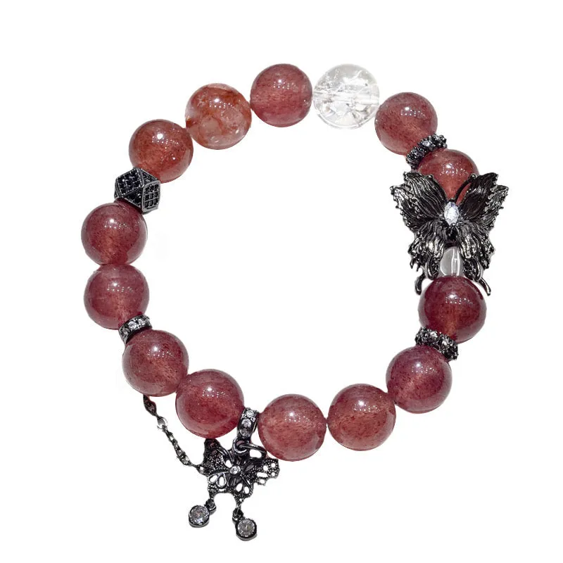 Love Butterfly - Strawberry Quartz Bracelet