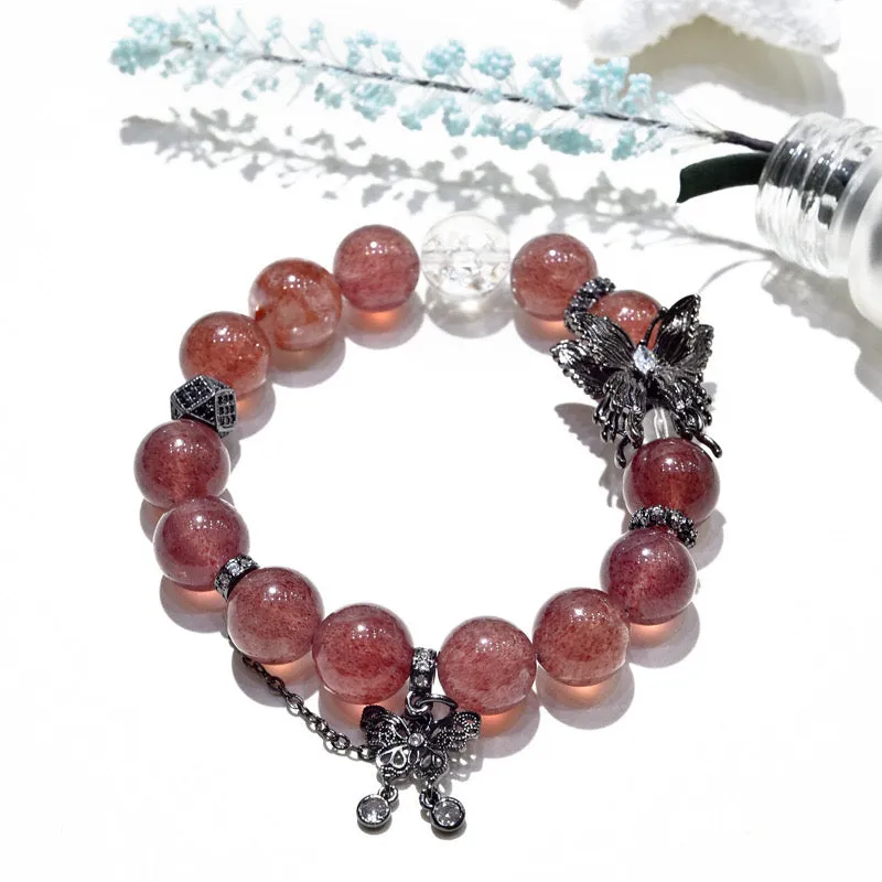 Love Butterfly - Strawberry Quartz Bracelet
