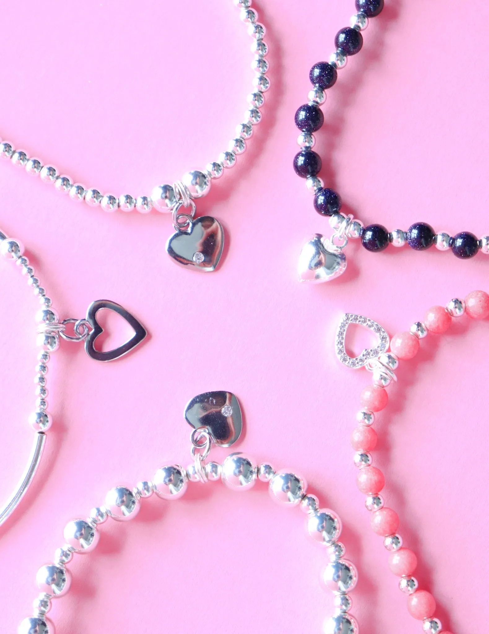 Love Heart Sterling Silver Stacking Bracelet