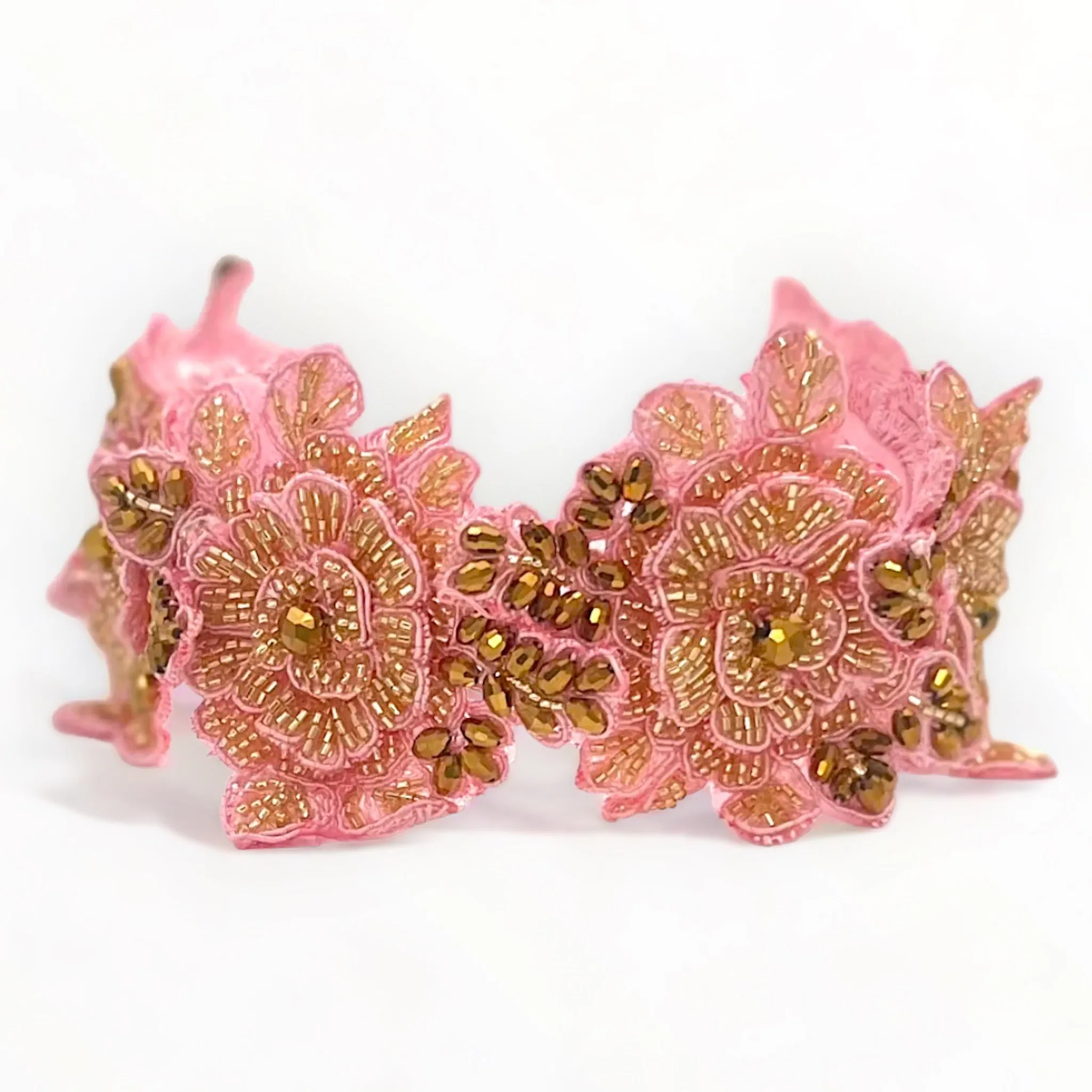 Luxury Hadraniel Gold & Pink Flower Headband