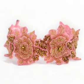 Luxury Hadraniel Gold & Pink Flower Headband
