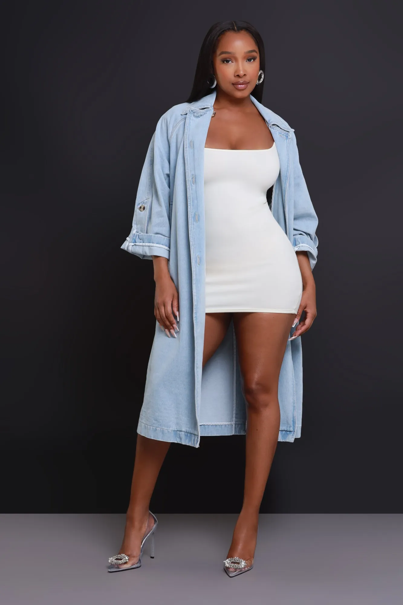 Make It Work Dual Button Denim Jacket - Light Wash