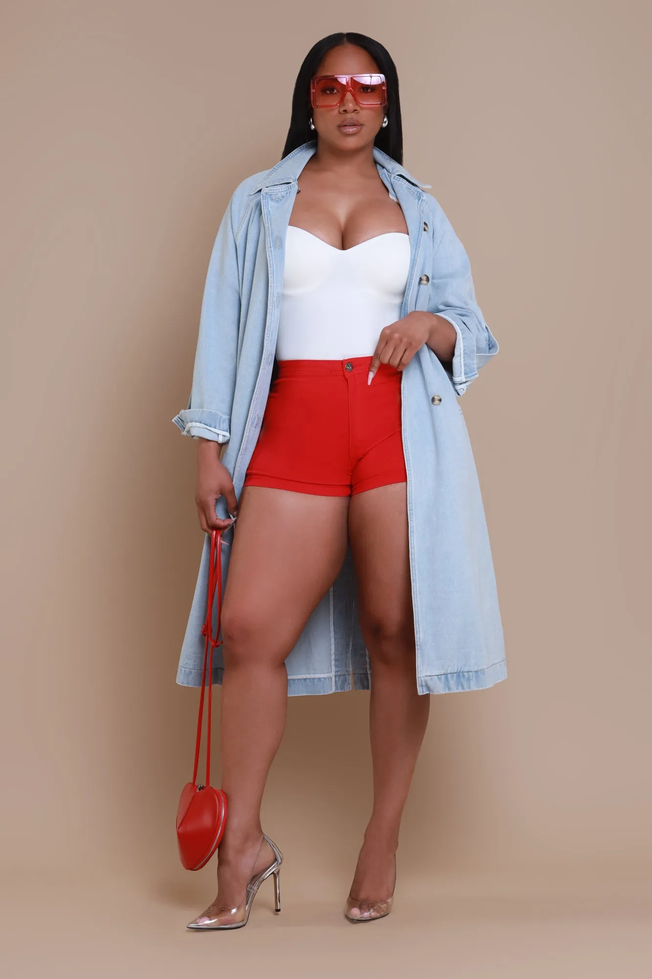 Make It Work Dual Button Denim Jacket - Light Wash