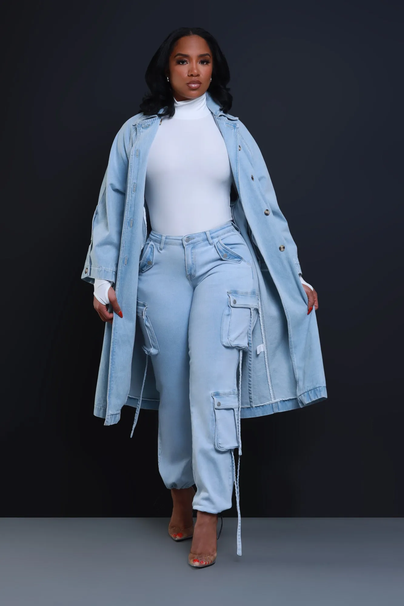 Make It Work Dual Button Denim Jacket - Light Wash