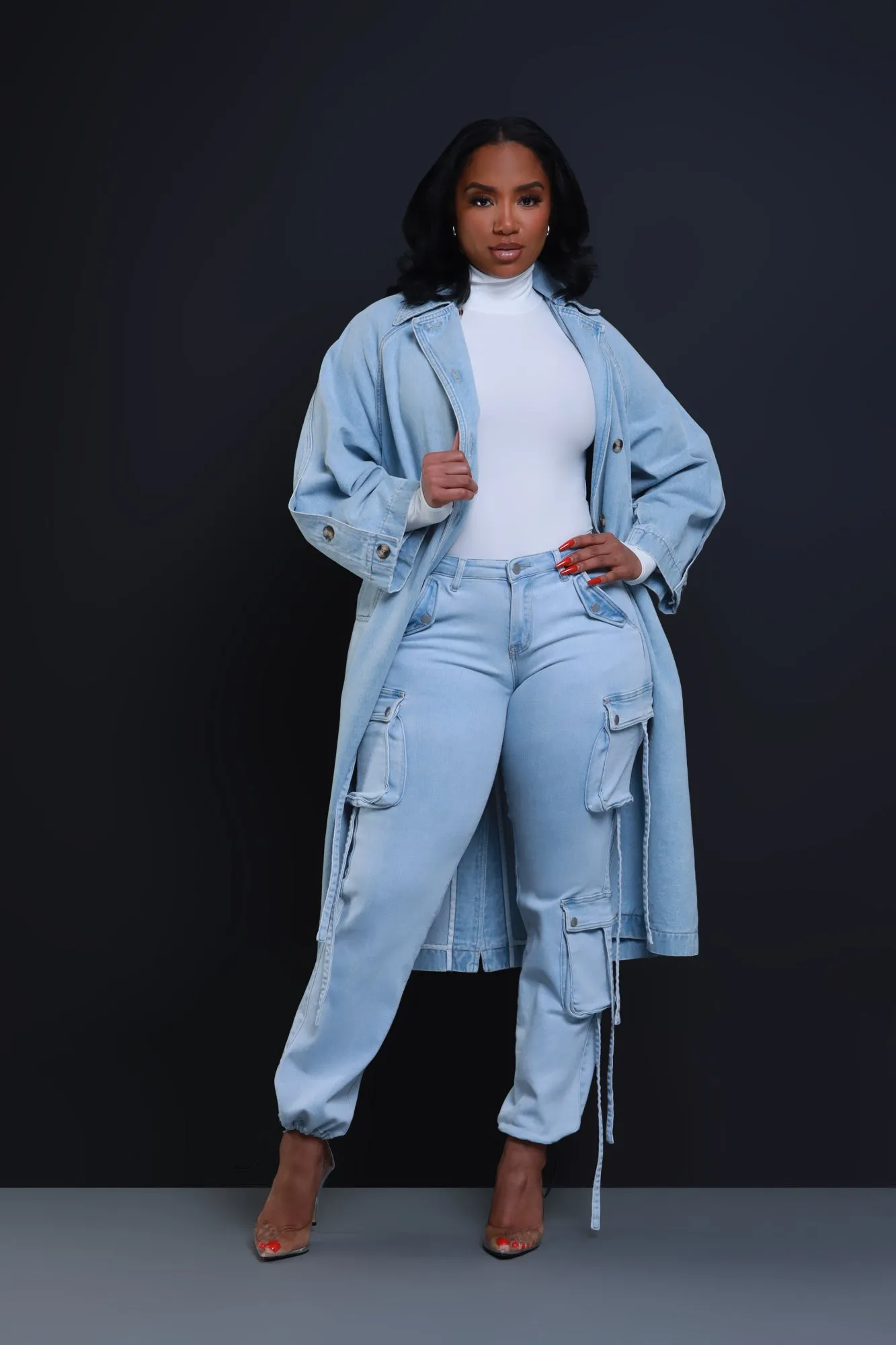 Make It Work Dual Button Denim Jacket - Light Wash