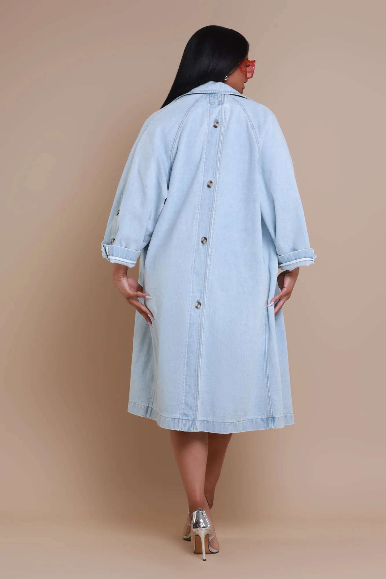 Make It Work Dual Button Denim Jacket - Light Wash
