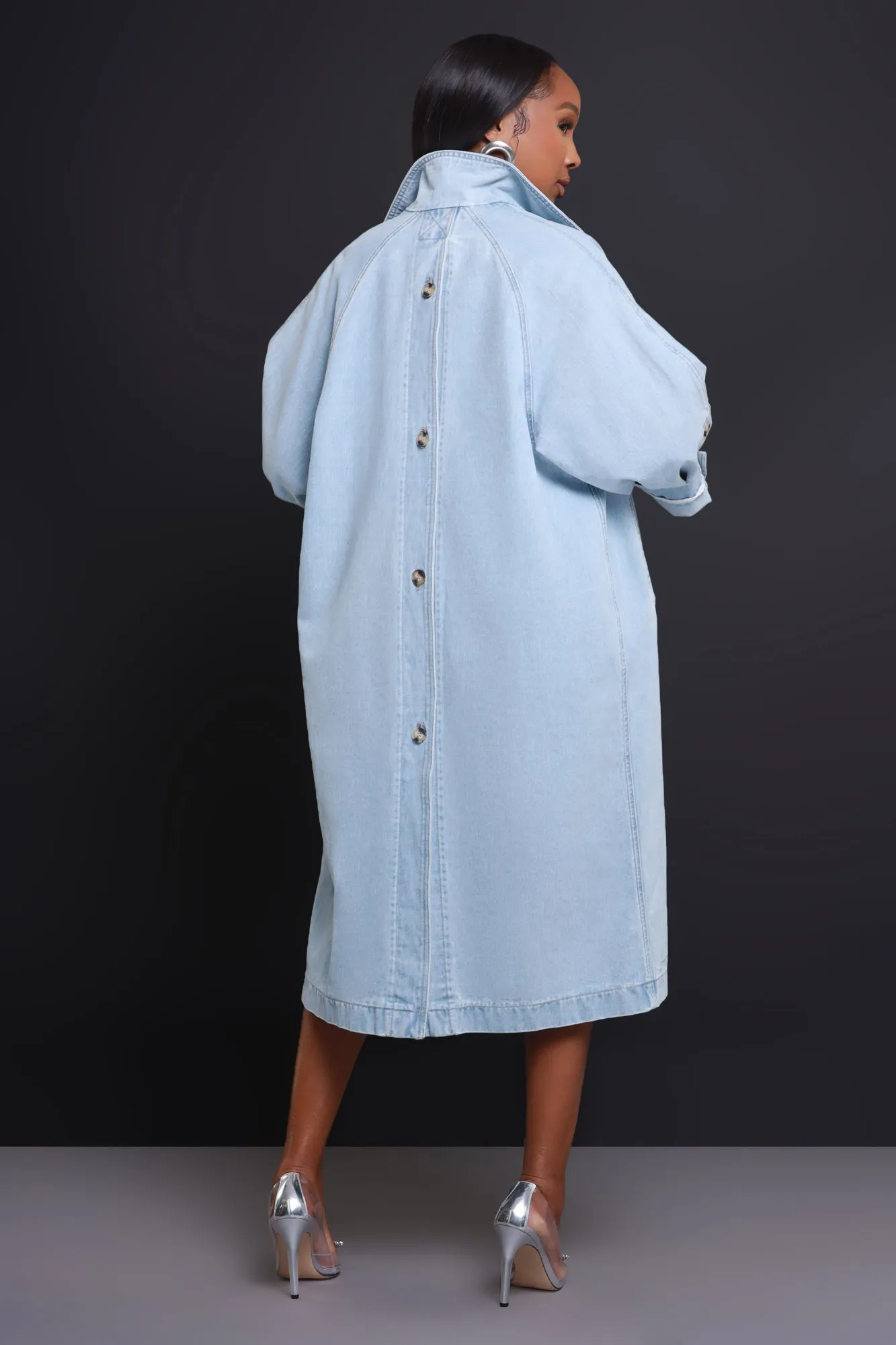 Make It Work Dual Button Denim Jacket - Light Wash