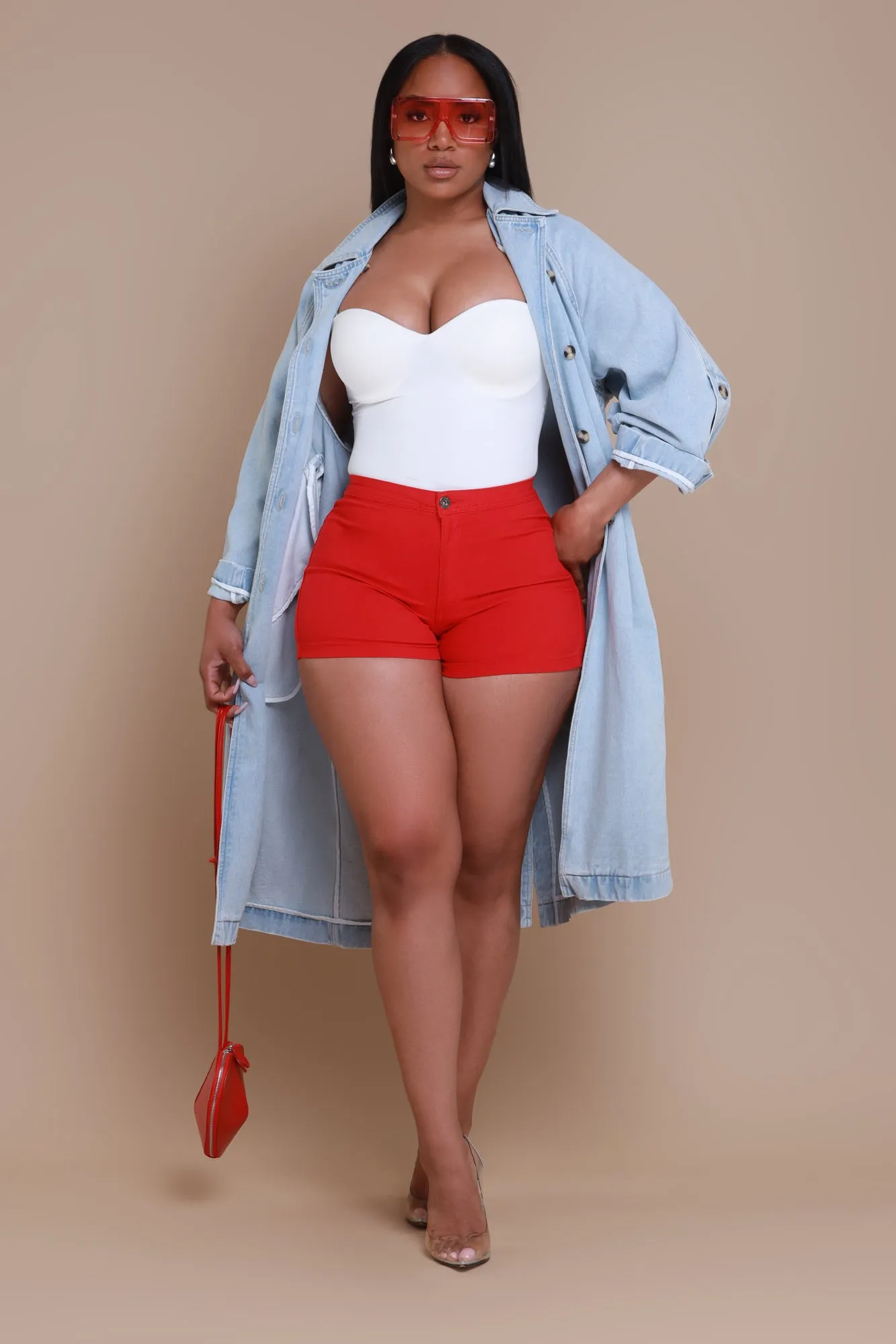 Make It Work Dual Button Denim Jacket - Light Wash