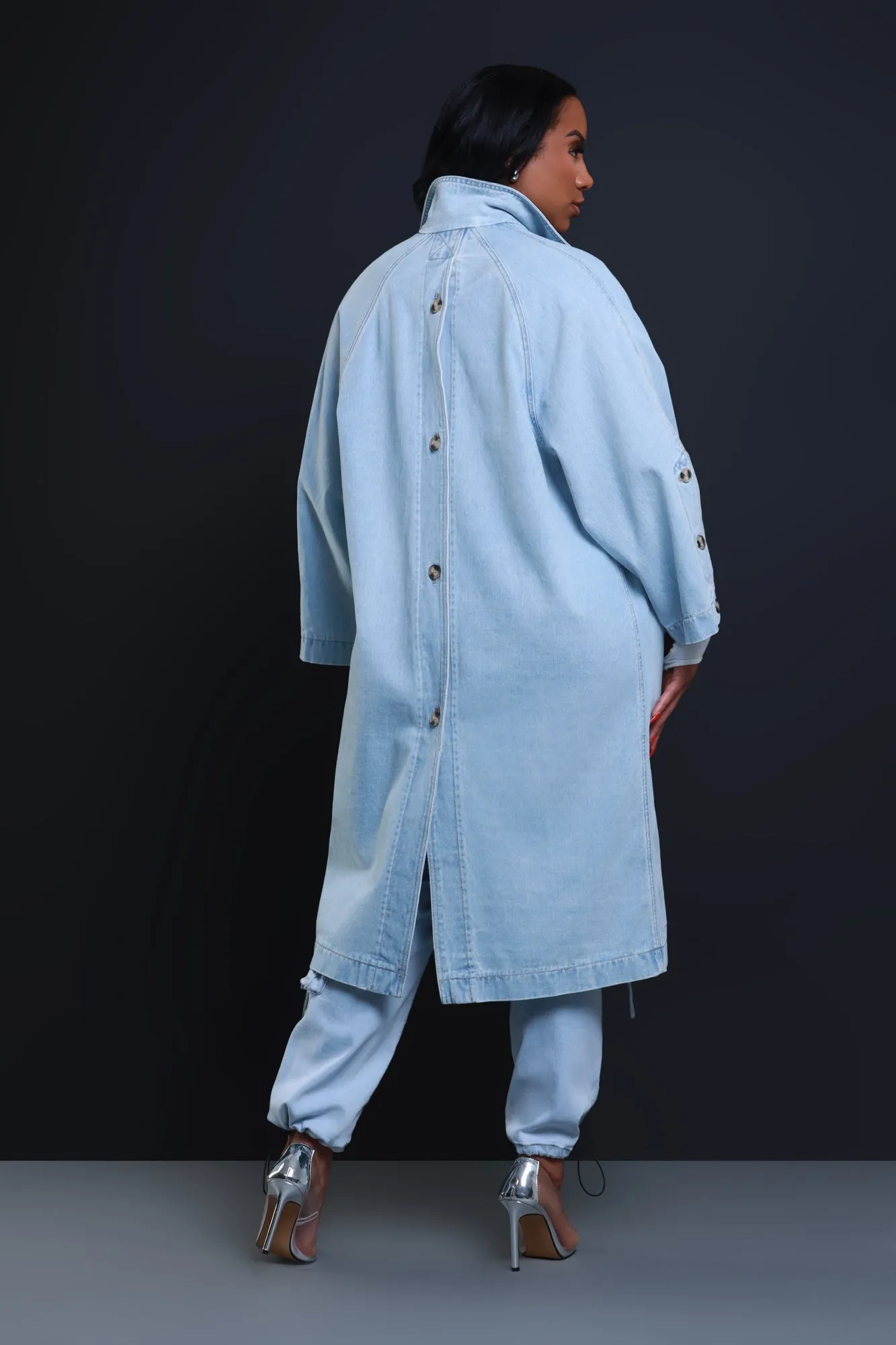 Make It Work Dual Button Denim Jacket - Light Wash