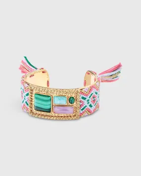 Malli Bracelet in Gold/Pink/Green